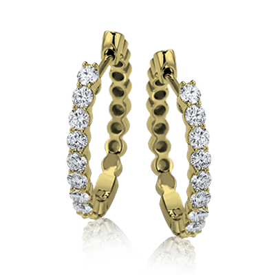 ZE298 Hoop Earring in 14k Gold with Diamonds