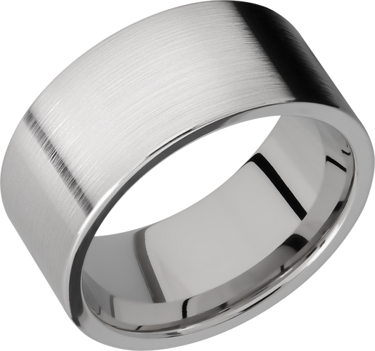 Titanium 10mm flat band with slightly rounded edges