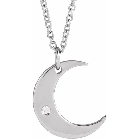 Diamond Crescent Moon Necklace