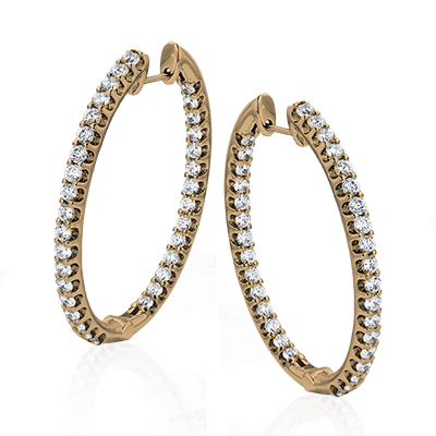 ZE219 Hoop Earring in 14k Gold with Diamonds
