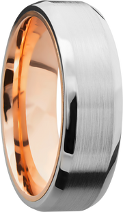 Cobalt chrome 7mm beveled band with a 14K rose gold sleeve