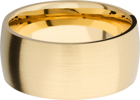 14K Yellow gold 10mm domed band
