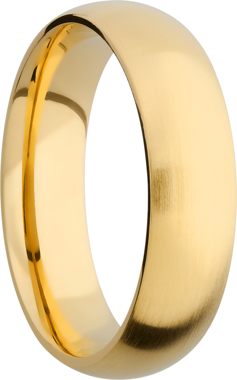 14K Yellow gold 6mm domed band