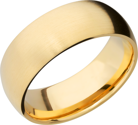 14K Yellow gold 8mm domed band
