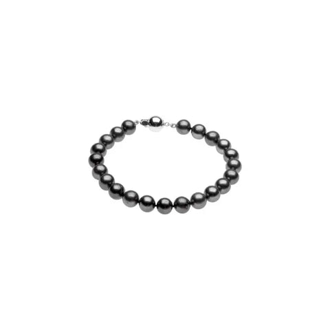 Sterling Silver Cultured Black Freshwater Pearl Bracelet
