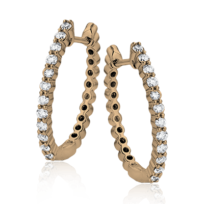 ZE296 Hoop Earring in 14k Gold with Diamonds
