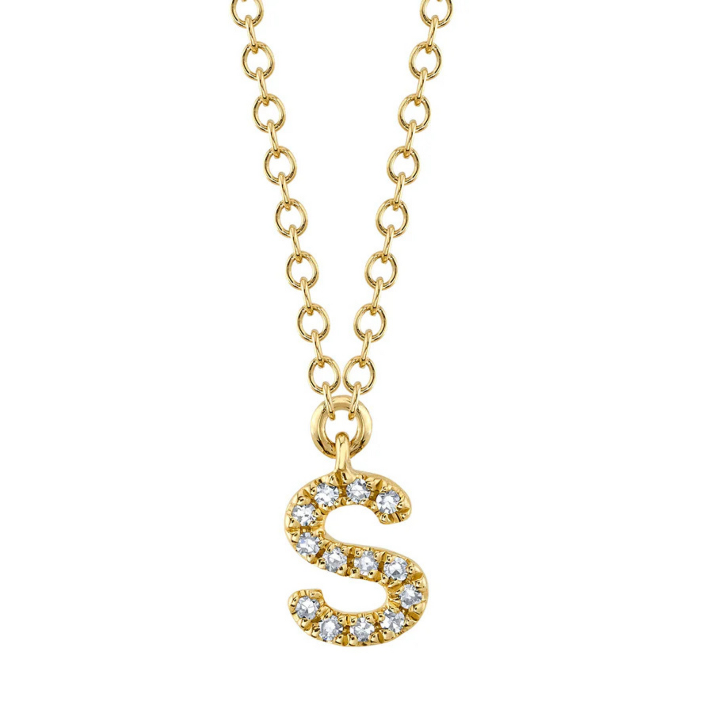 diamond initial necklace