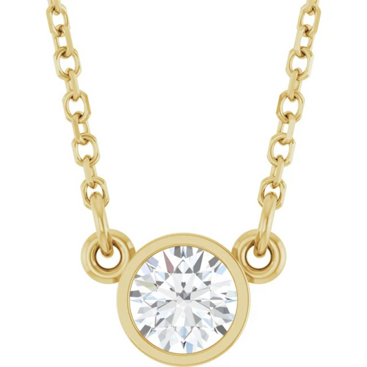 Bezel Set Diamond Necklace