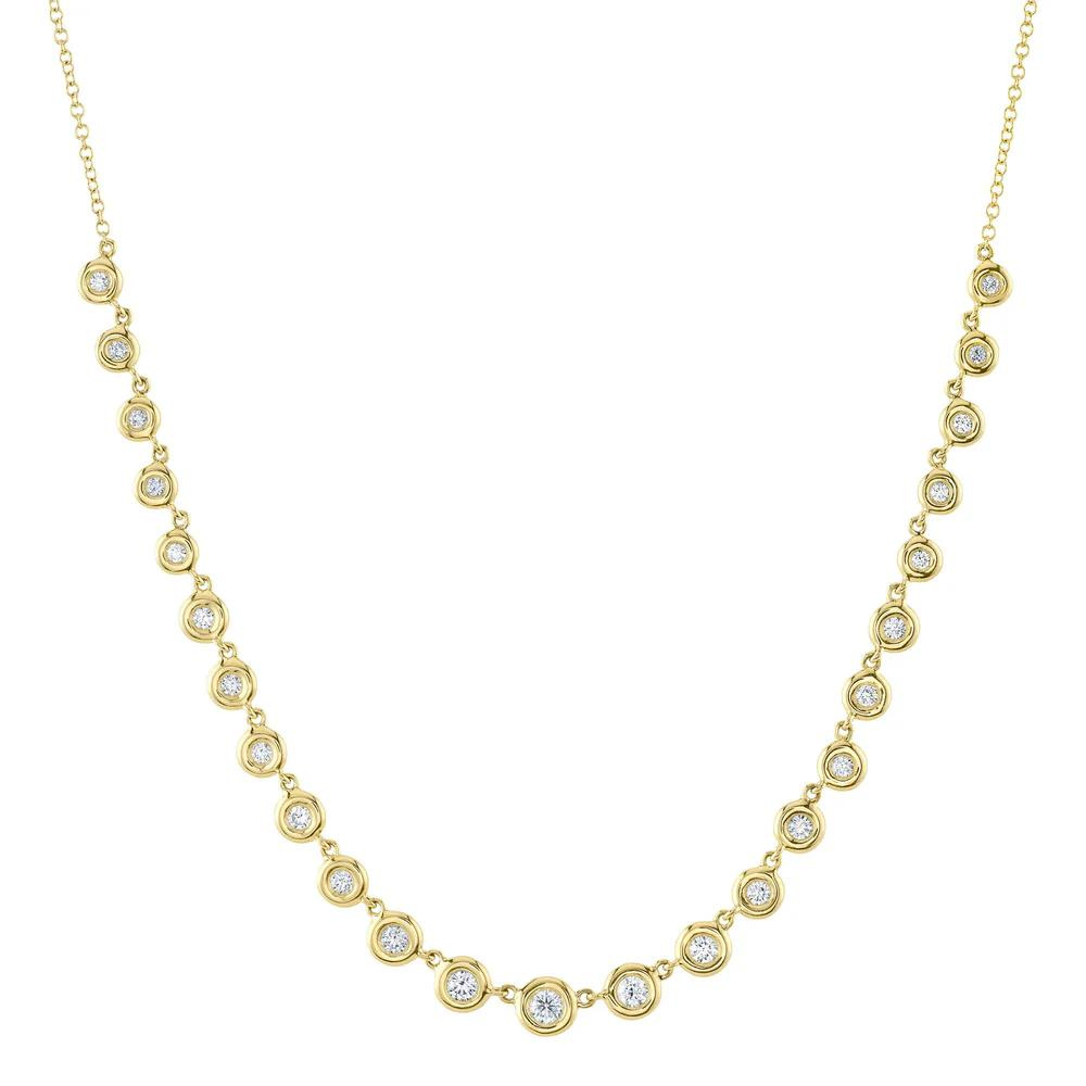 0.60ct diamond bezel necklace