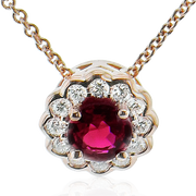 ZP1005 Color Pendant in 14k Gold with Diamonds