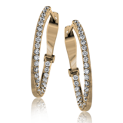 ZE176 Hoop Earring in 14k Gold with Diamonds