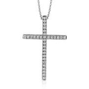 ZP194 Cross Pendant in 14k Gold with Diamonds