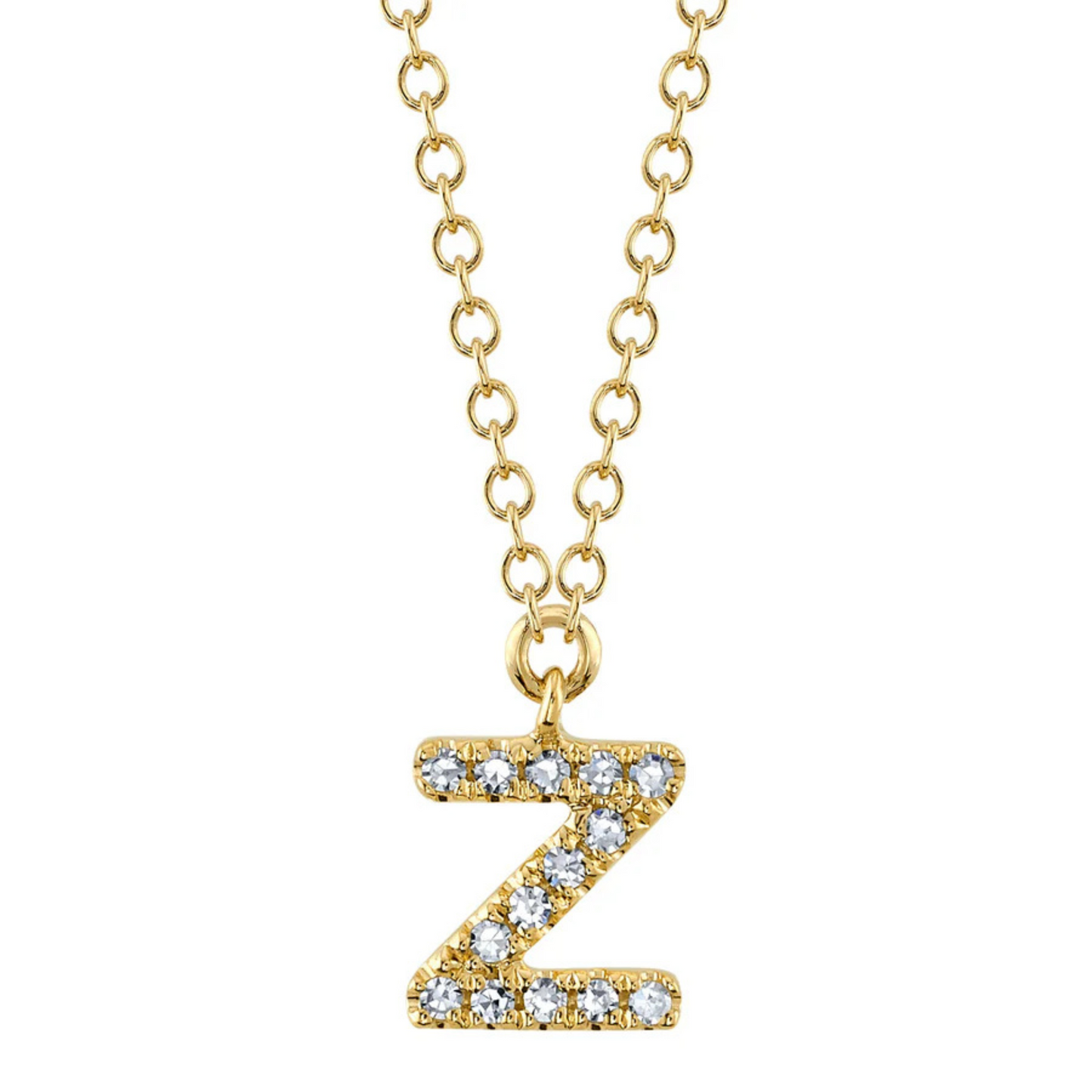 diamond initial necklace