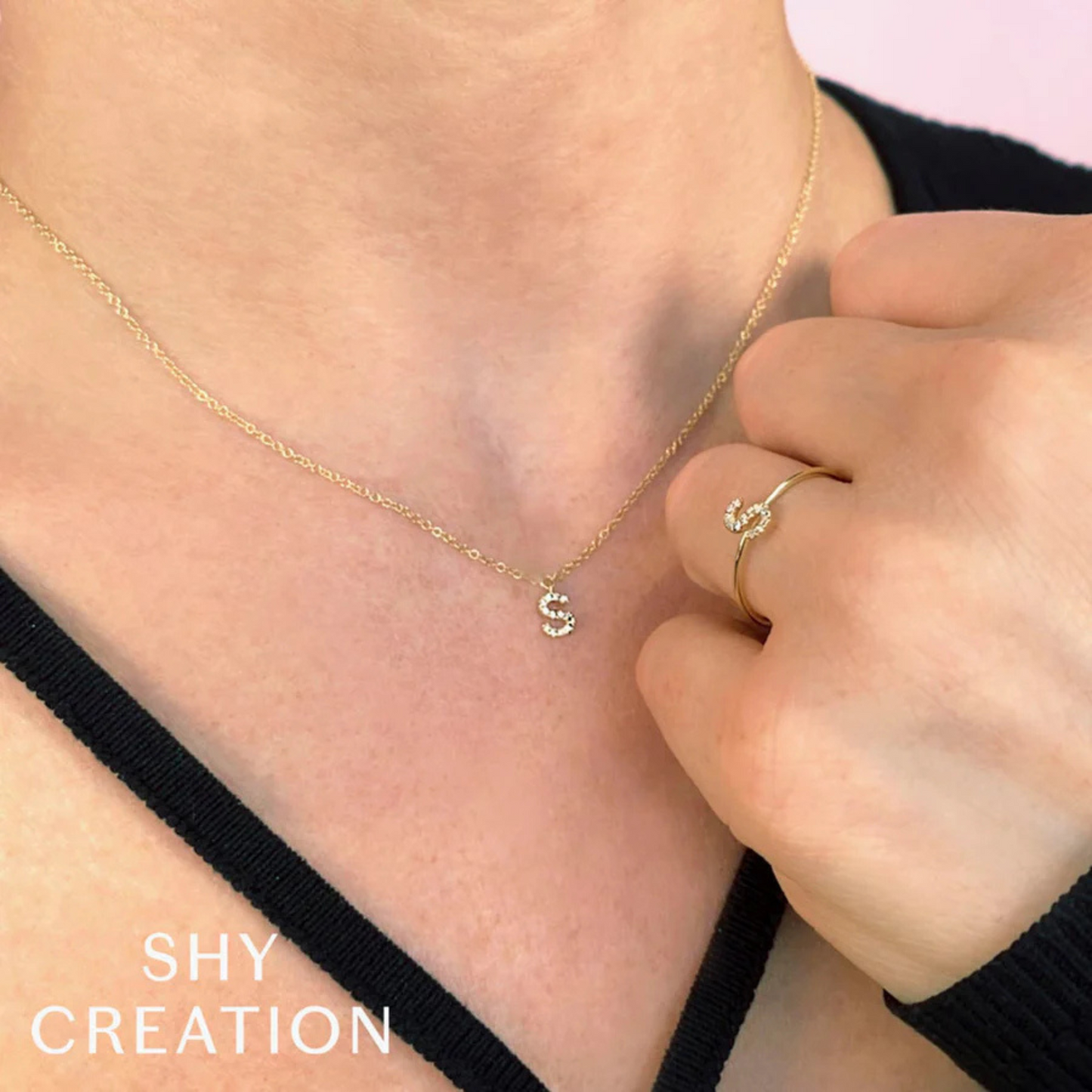 diamond initial necklace