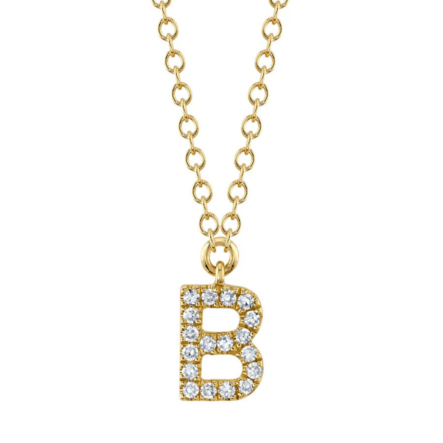 diamond initial necklace