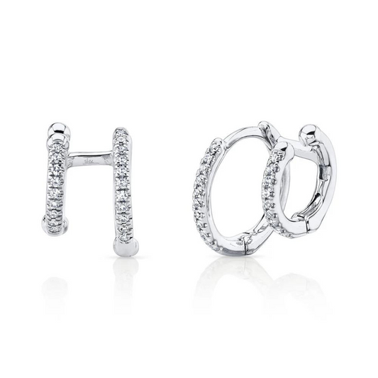 DIAMOND DOUBLE HUGGIE EARRING