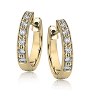 ZE144 Hoop Earring in 14k Gold with Diamonds