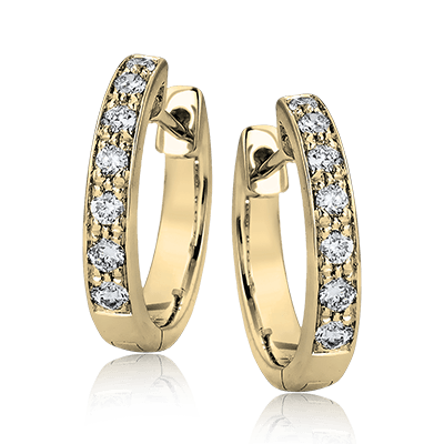 ZE144 Hoop Earring in 14k Gold with Diamonds