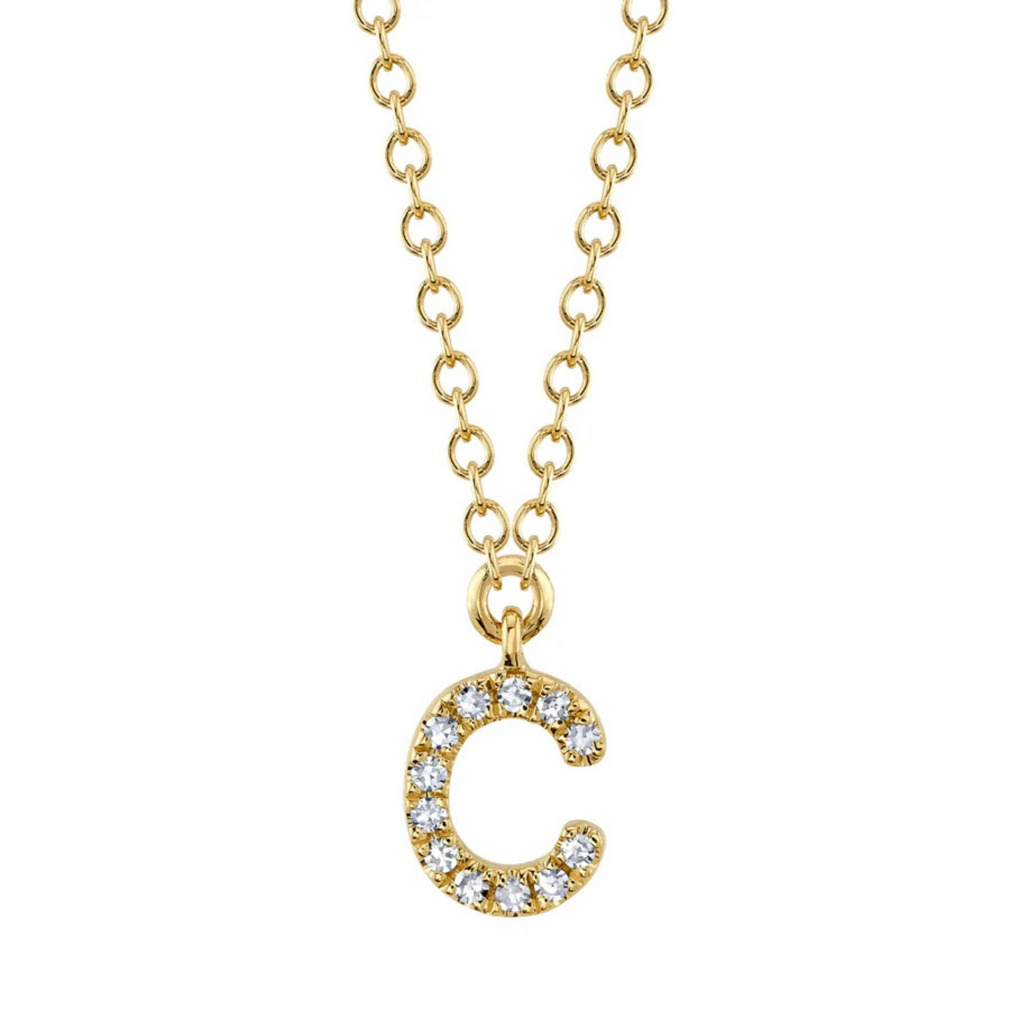 diamond initial necklace