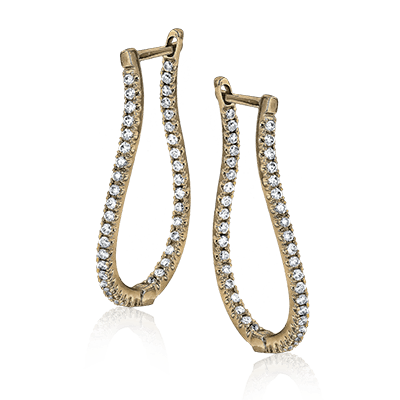 ZE207 Hoop Earring in 14k Gold with Diamonds