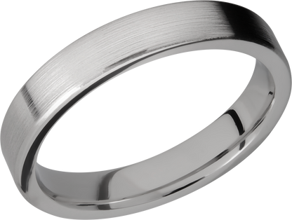 Titanium 4mm flat band with slightly rounded edges