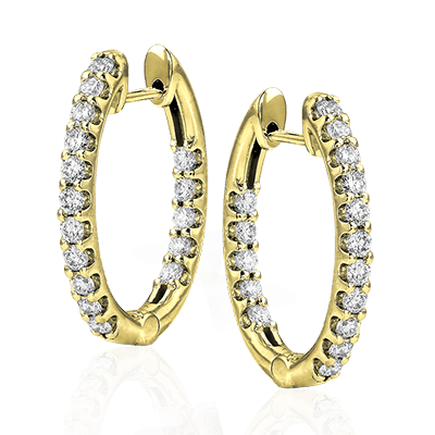 ZE221 Hoop Earring in 14k Gold with Diamonds