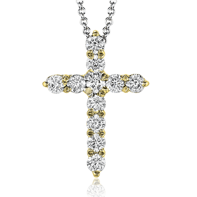 ZP290 Cross Pendant in 14k Gold with Diamonds