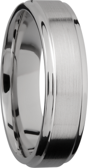 Titanium 6mm flat band with grooved edges