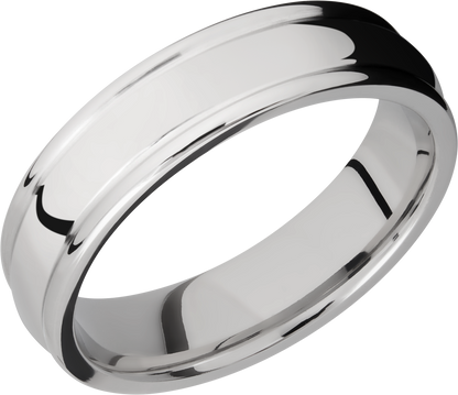 Titanium 6mm domed band with rounded edges