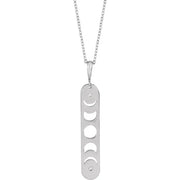 Sterling Silver Moon Phase Bar Necklace