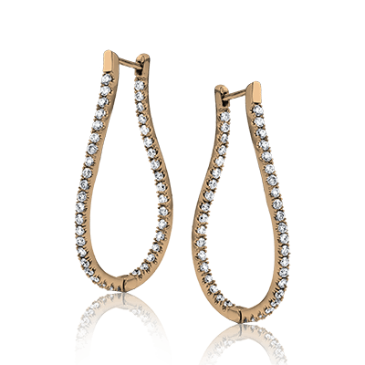 ZE208 Hoop Earring in 14k Gold with Diamonds