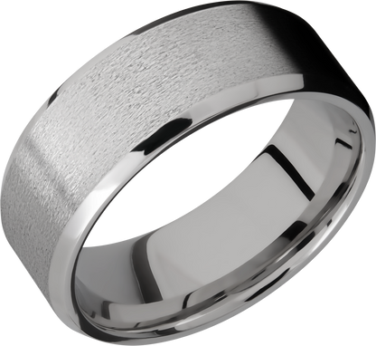 Titanium 8mm beveled band