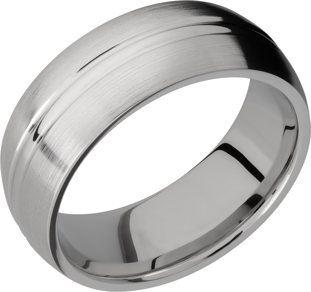 titanium 8mm domed band