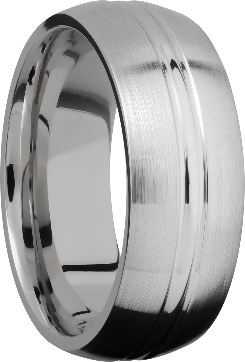 titanium 8mm domed band