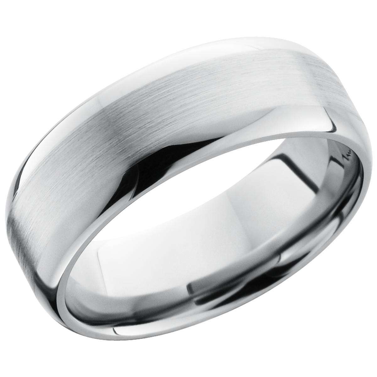 titanium 8mm domed band with a flat center