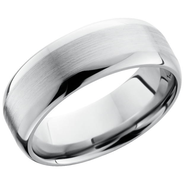 Titanium 8mm domed band with a flat center