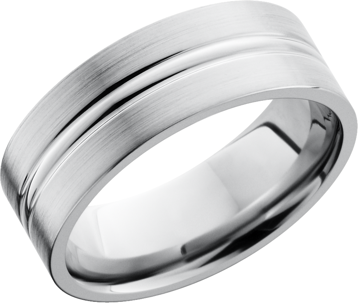 titanium 8mm flat band with a domed center