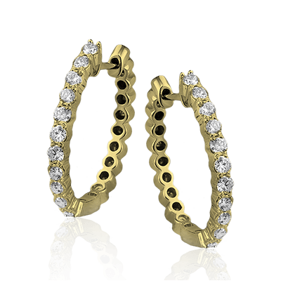 ZE297 Hoop Earring in 14k Gold with Diamonds