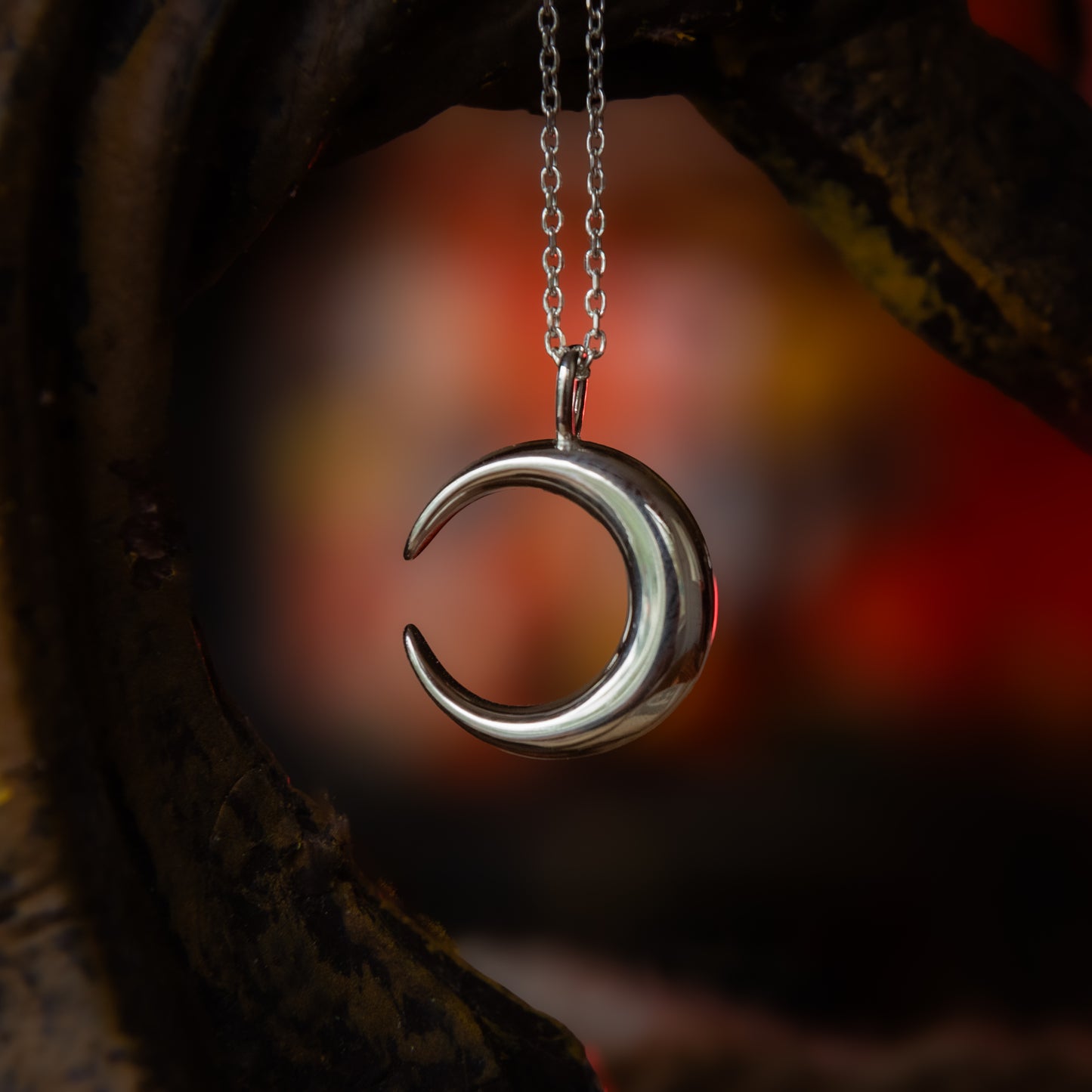 sterling silver crescent moon pendant