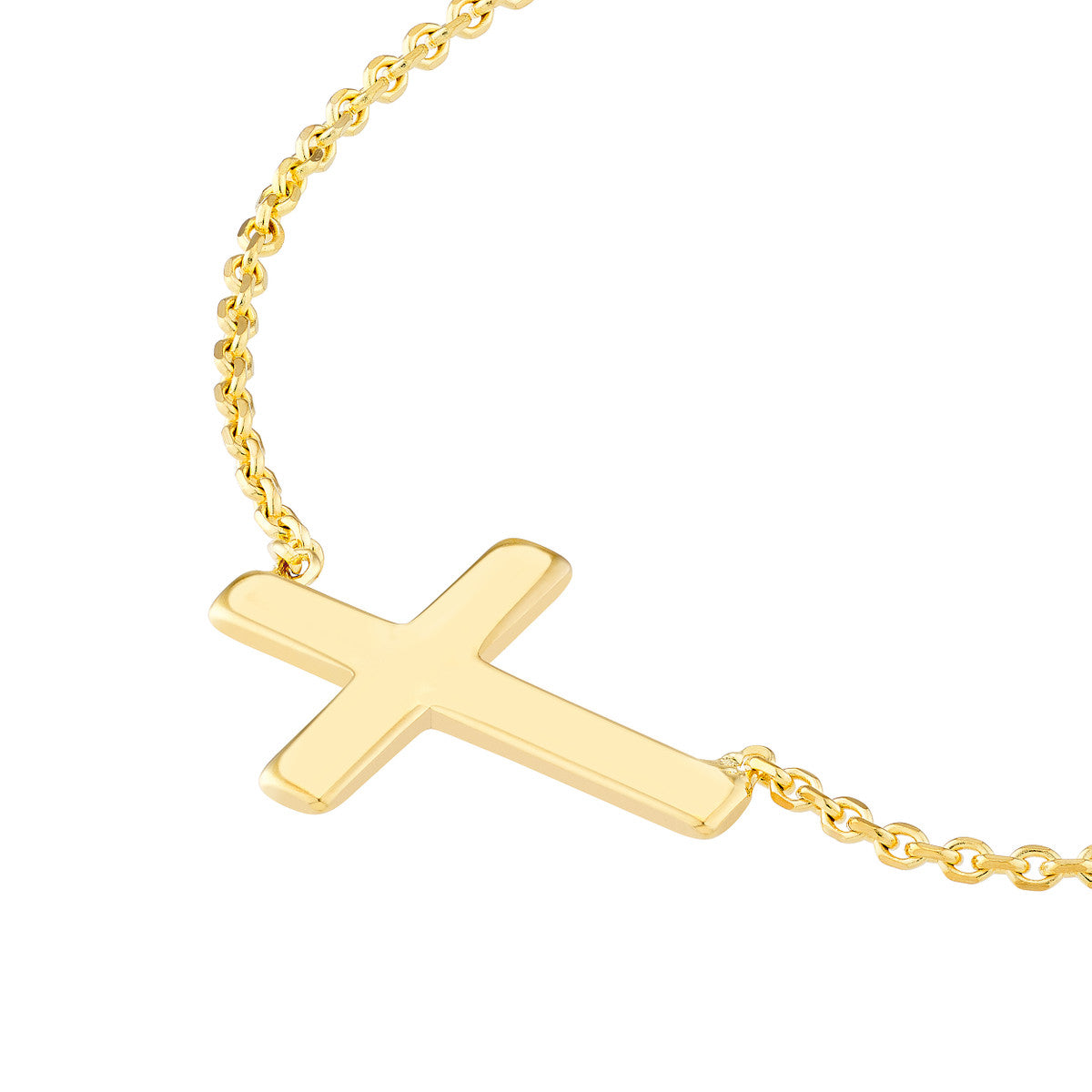 sideways mini cross adjustable necklace