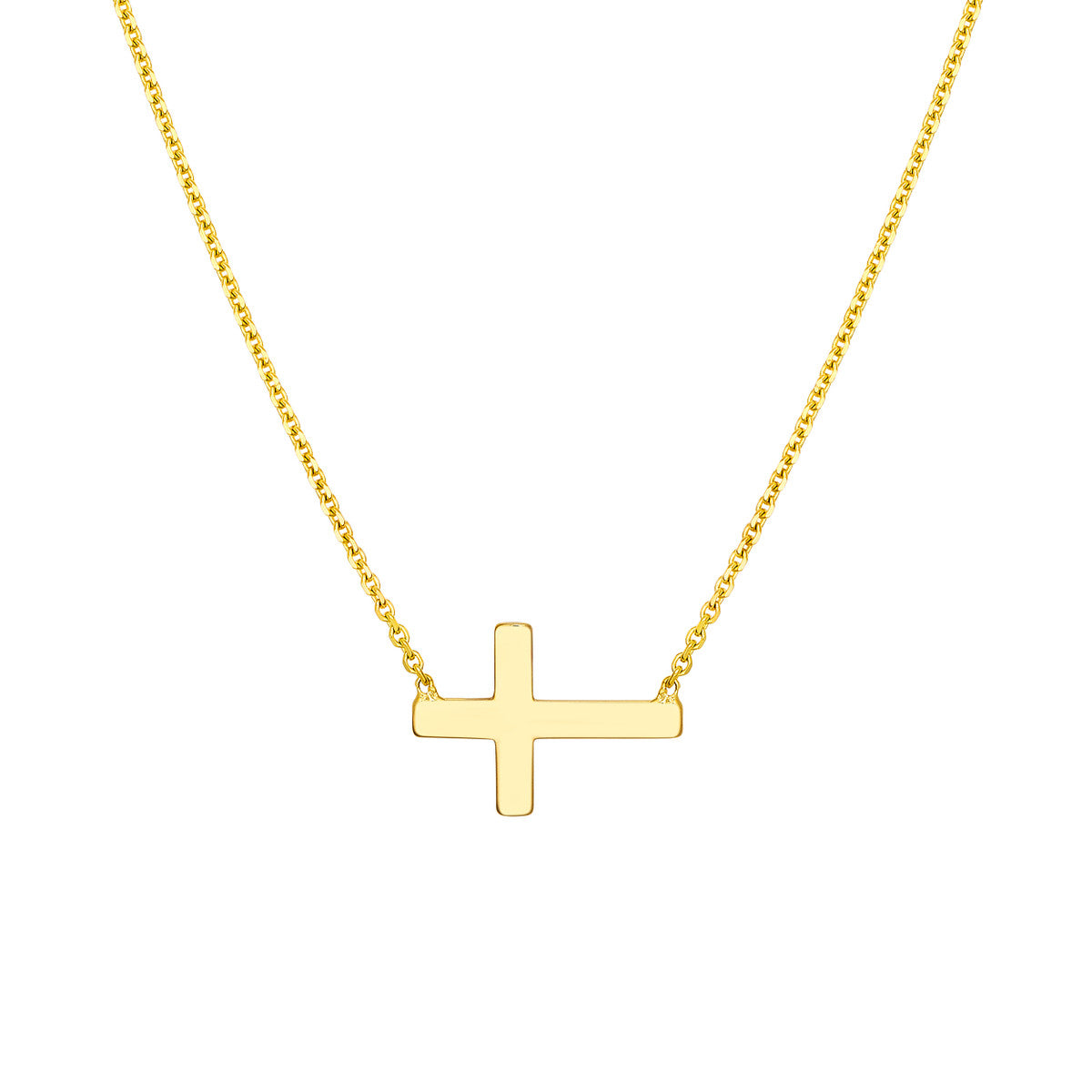 sideways mini cross adjustable necklace