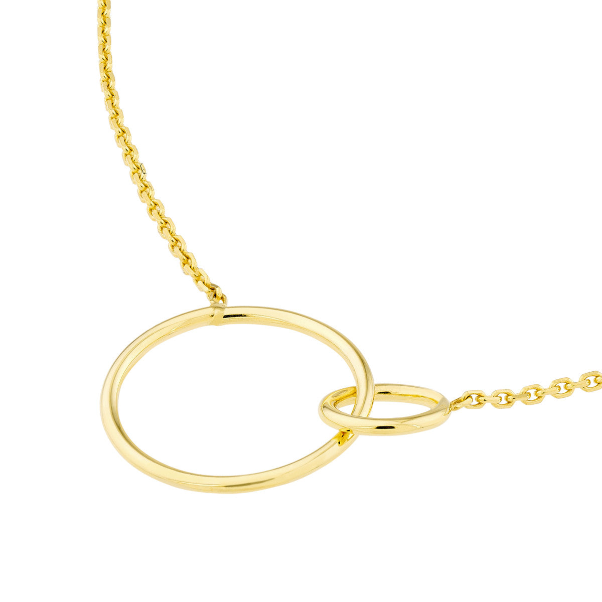 interlocking open circles adjustable necklace