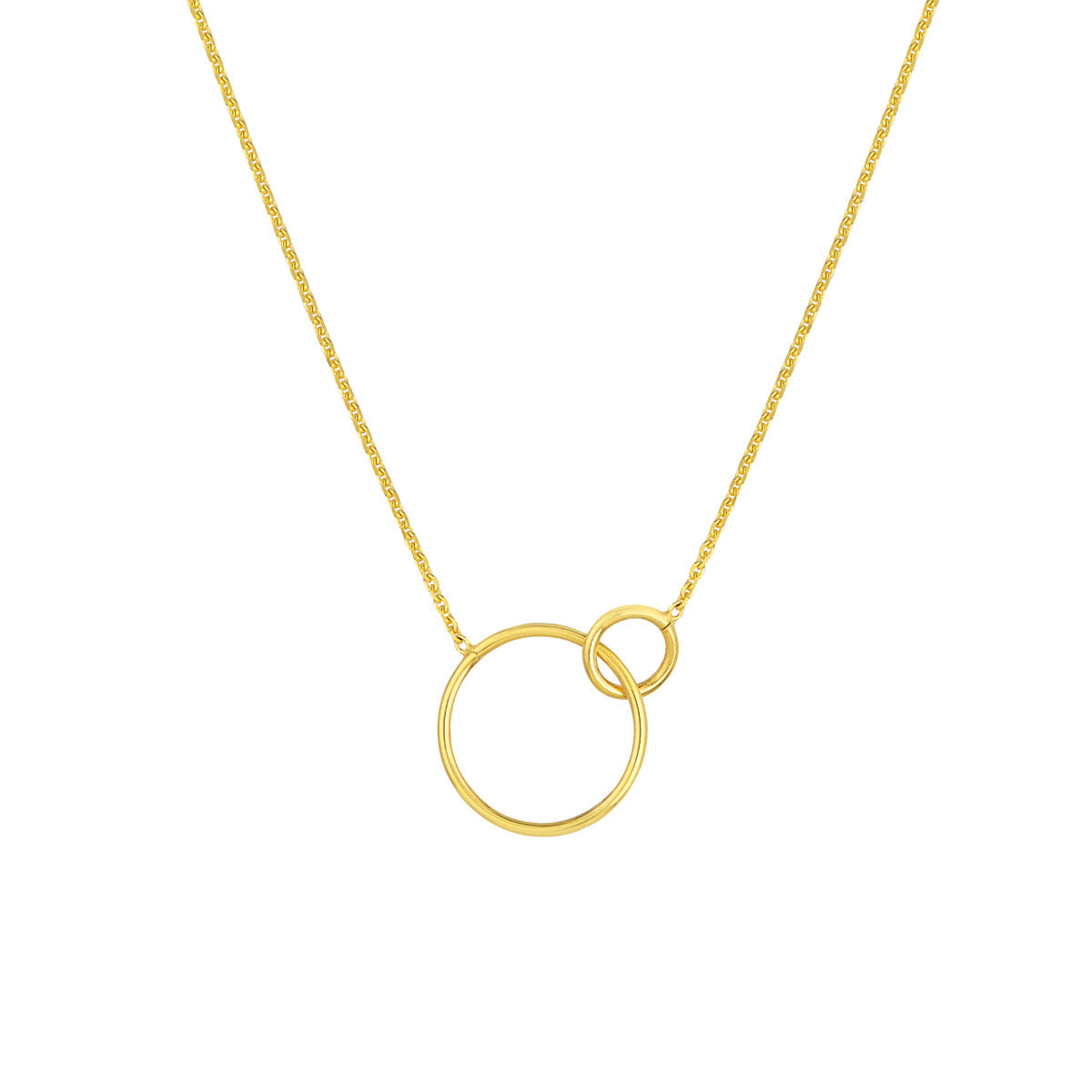 interlocking open circles adjustable necklace