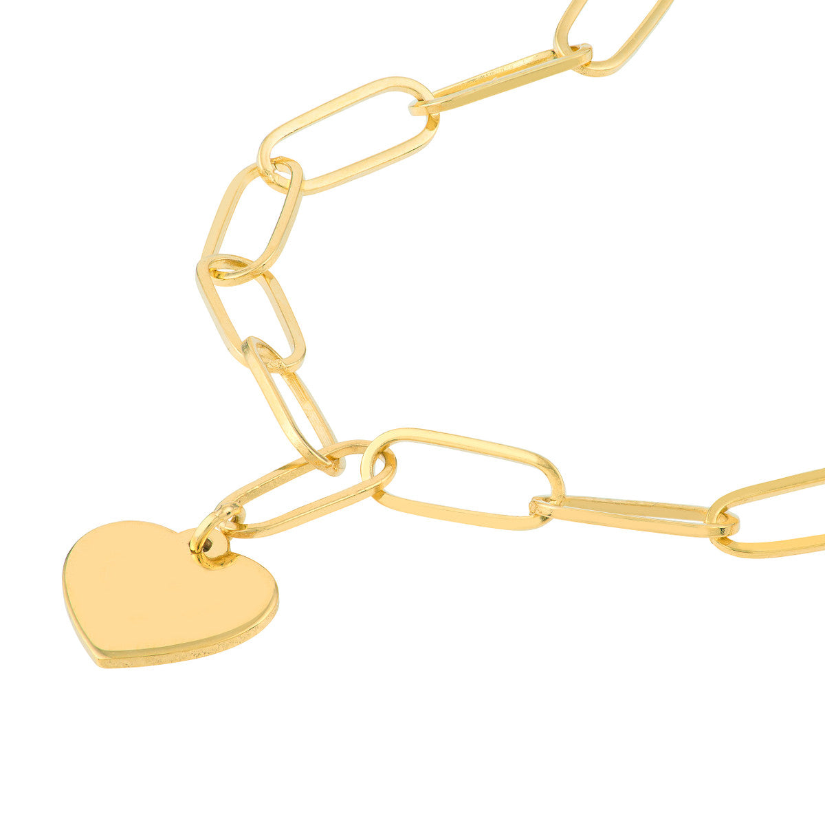 Heart Charm Paper Clip Bracelet – Seven Oaks