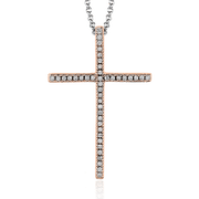 ZP195 Cross Pendant in 14k Gold with Diamonds