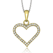 ZP600 Heart Pendant in 14k Gold with Diamonds