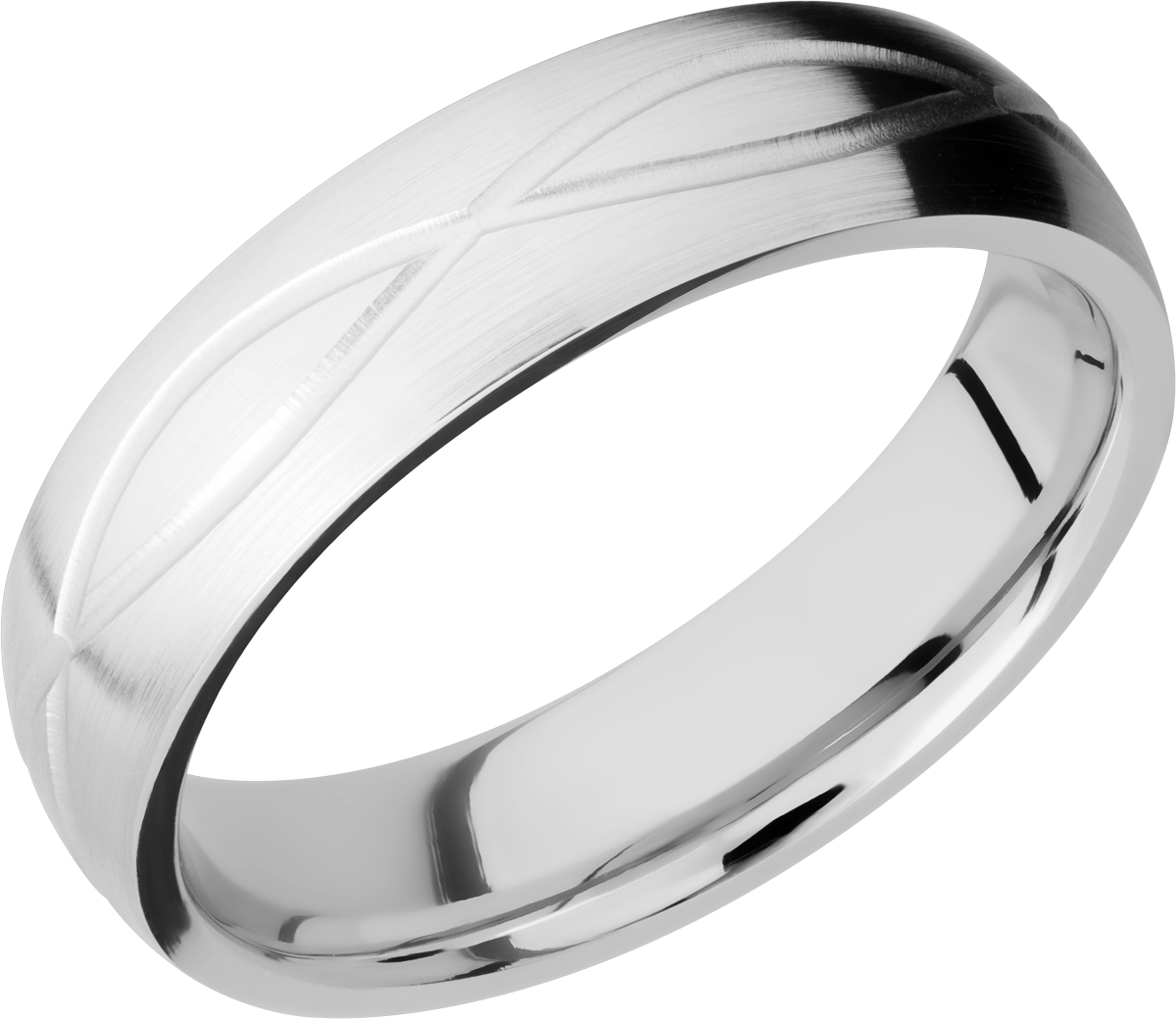 cobalt chrome 6mm domed band with laser-carved infinity pattern