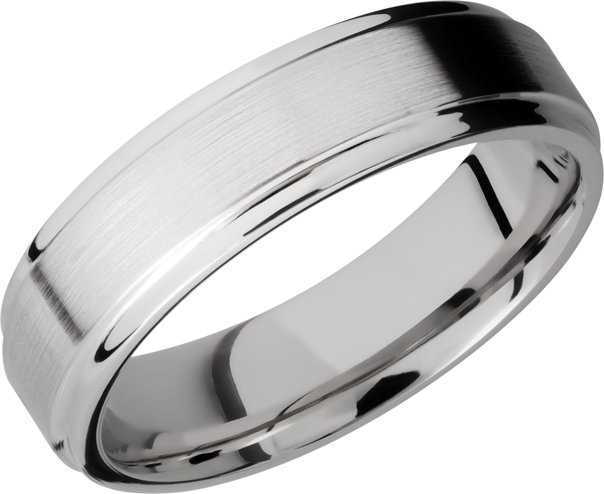 cobalt chrome 6mm flat band with grooved edges