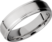 Cobalt chrome 6mm flat band with grooved edges