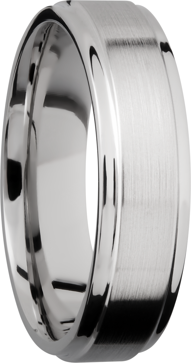 cobalt chrome 6mm flat band with grooved edges